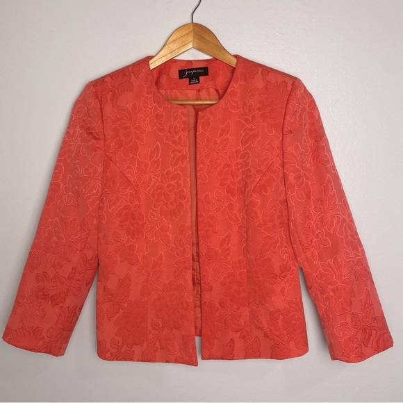 Josephine Floral Jacquard Round Neck Blazer - Picture 3 of 6